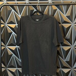 Fendi Black Embossed-Pattern Short Sleeve Tee